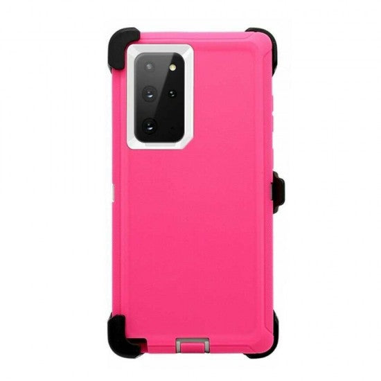 Defender Case w/ Clip For Samsung S20 (pink+white)