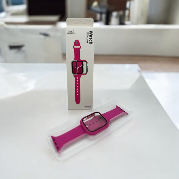 Watch Silicone 2 IN 1 Band&Case For Apple Watch(49m/pink)