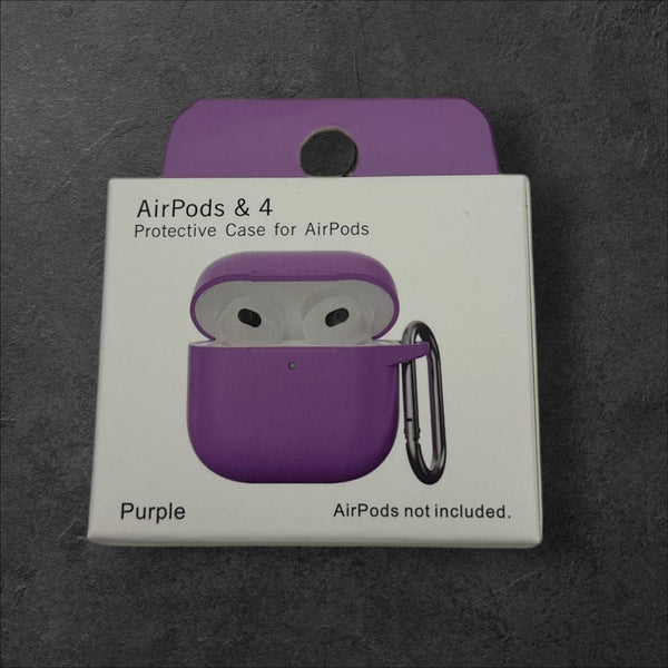 AirPods & 4 New Silicone Case(Purple)