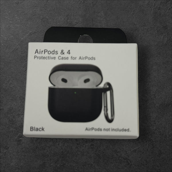 AirPods & 4 New Silicone Case(Black)