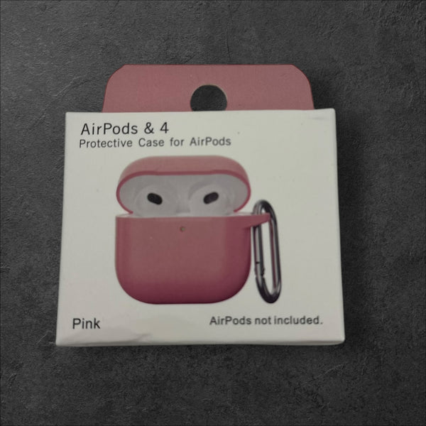 AirPods & 4 New Silicone Case(Pink)