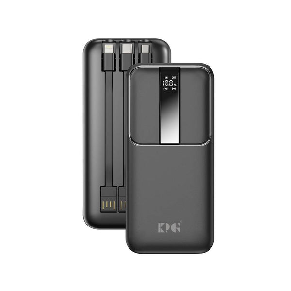 10k mAh 22.5W Power Bank w/ Built-in Cable (black)