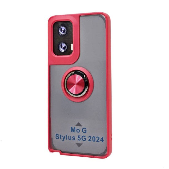 TPU Case w/ Magnetic Ring for Moto G Stylus 5G 2024 (red)