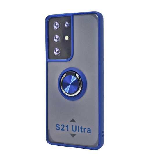 TPU Case w/ Magnetic Ring for Samsung S21 Ultra (blue)