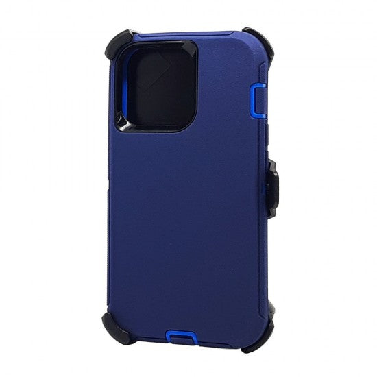 Defender Case w/ Clip For iPhone 15 Pro (blue)